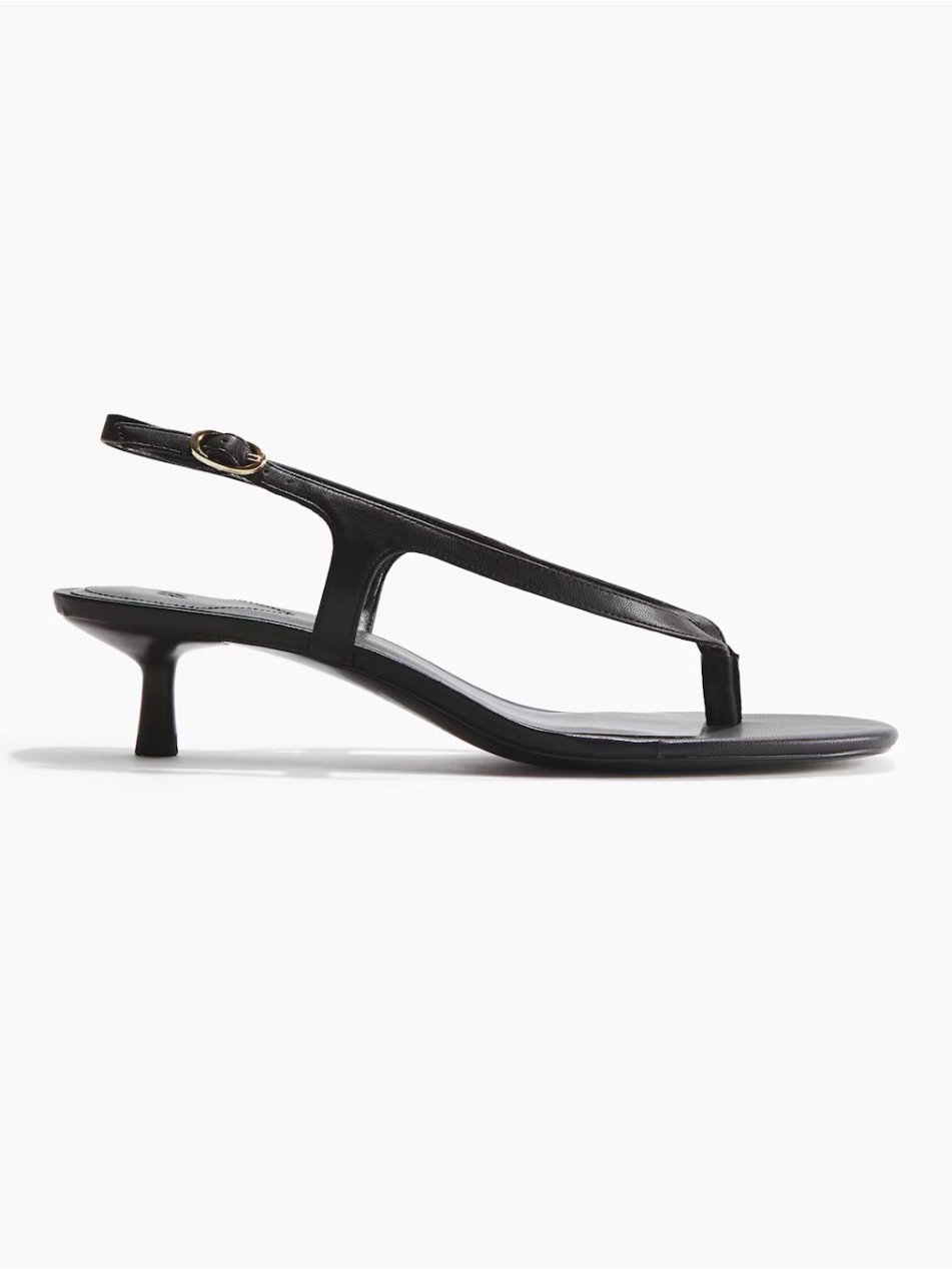 H&M Black Thong Kitten Heel Sandals